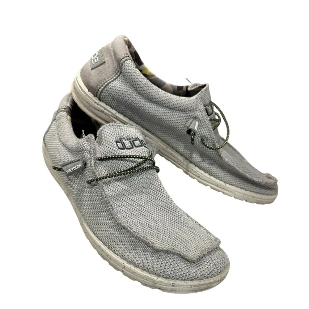 Men’s HEY DUDE Wally Sox Fog Slip On Shoes Size 10 - Picture 3 of 8